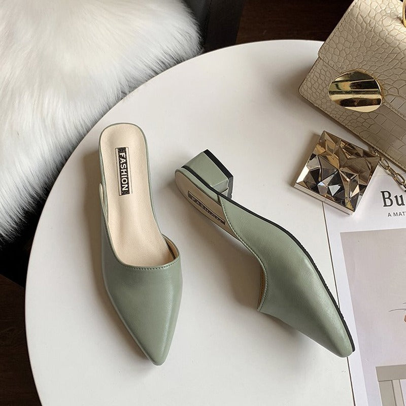Addison | Women's Pointed Toe Low Heel Slip-on Sandals