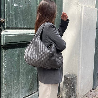 Hannah | Women's Casual Woven Leather Tote Bag