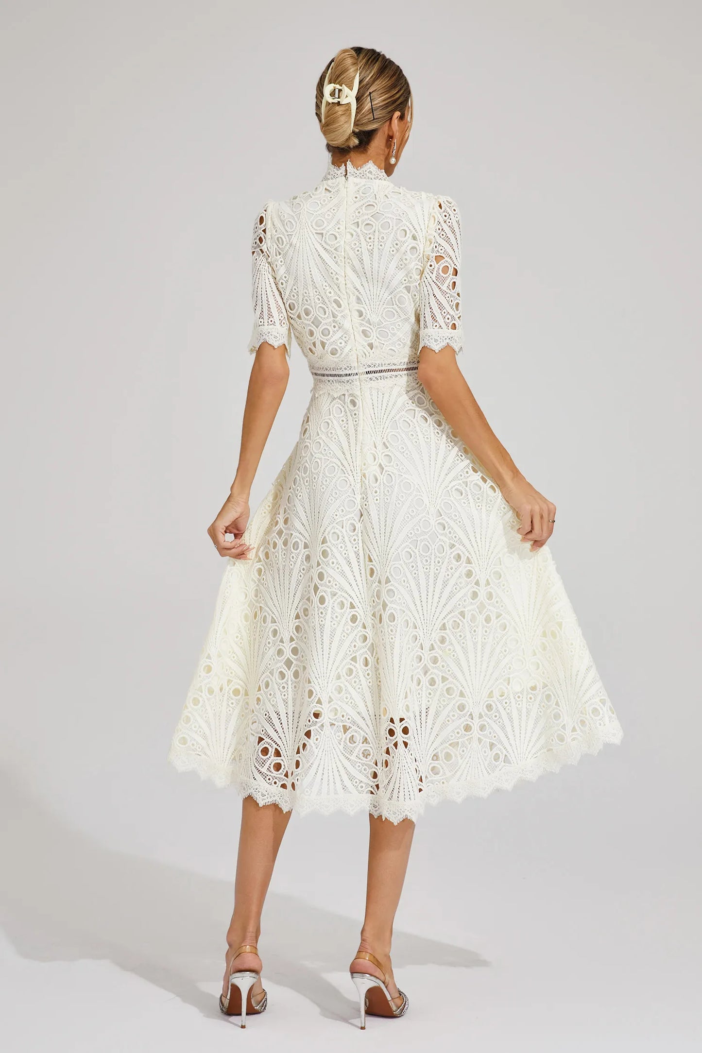 Nola | Women's Casual Lace Pattern Midi Dress