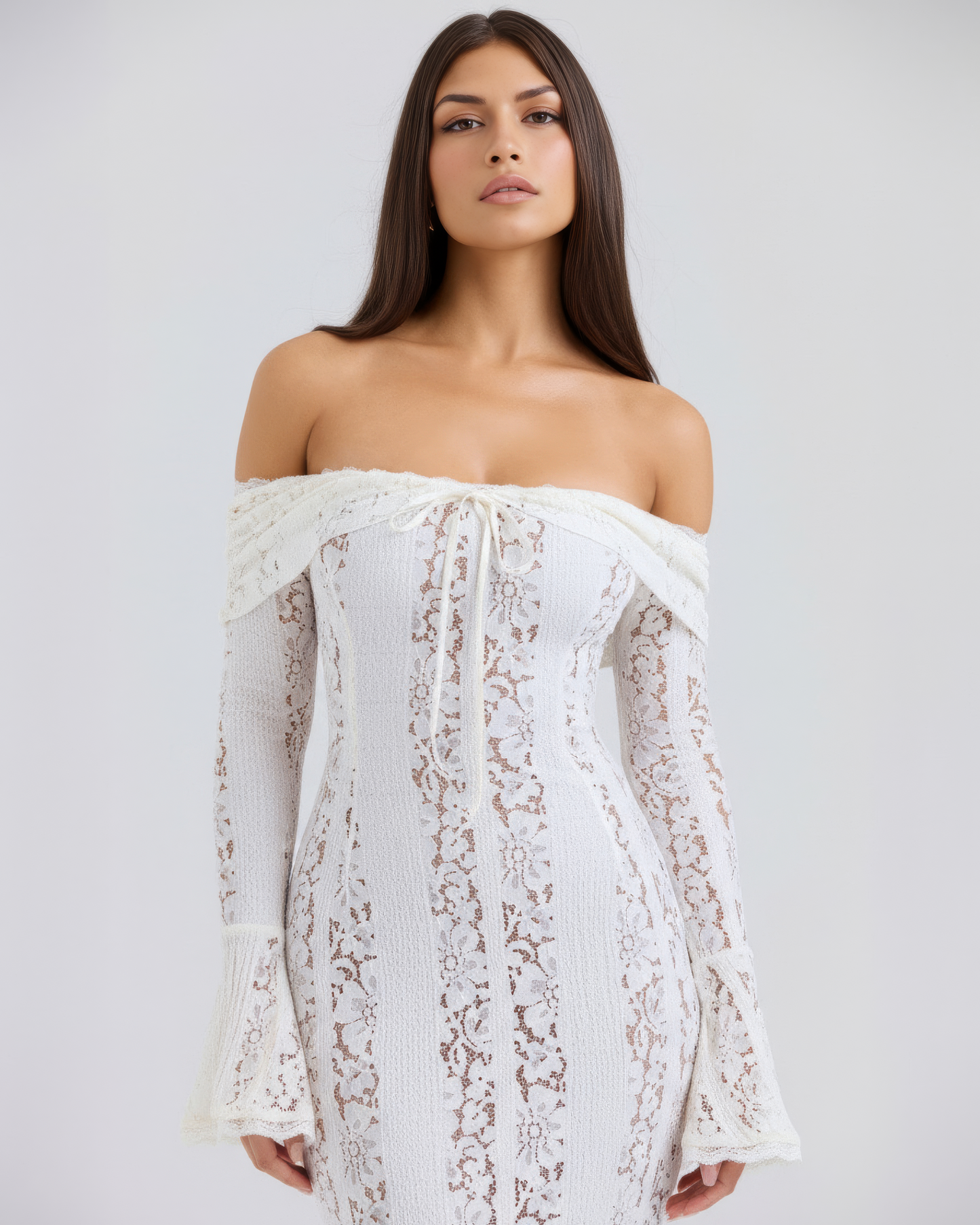 Emily | Women's Off-Shoulder Floral Lace Maxi Dress