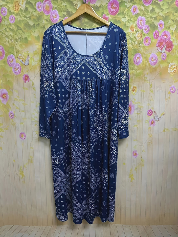 ELOWEN | CASUAL LONG SLEEVE MIDI DRESS