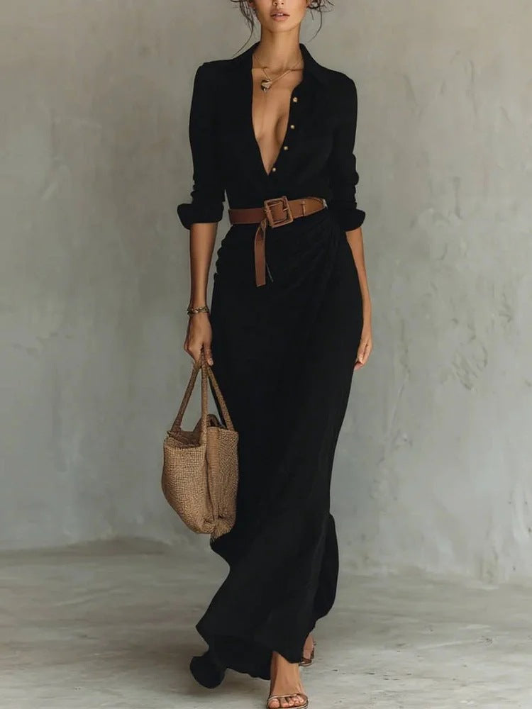 THAMES™ LAPEL MAXI DRESS