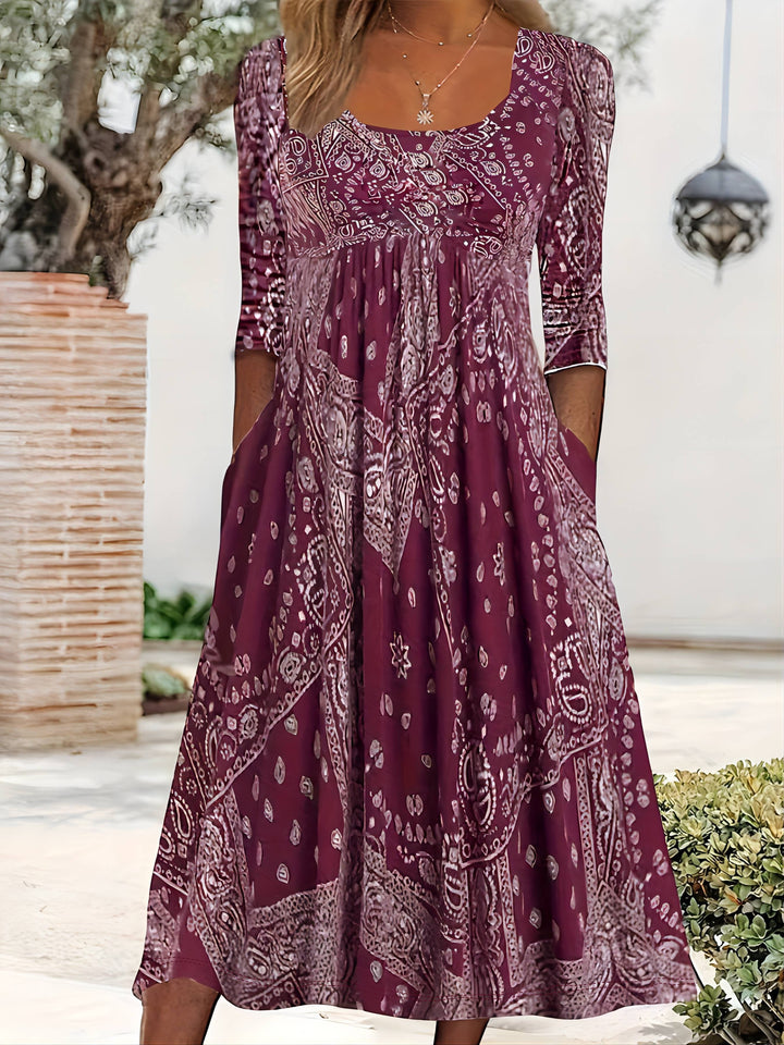 ELOWEN | CASUAL LONG SLEEVE MIDI DRESS