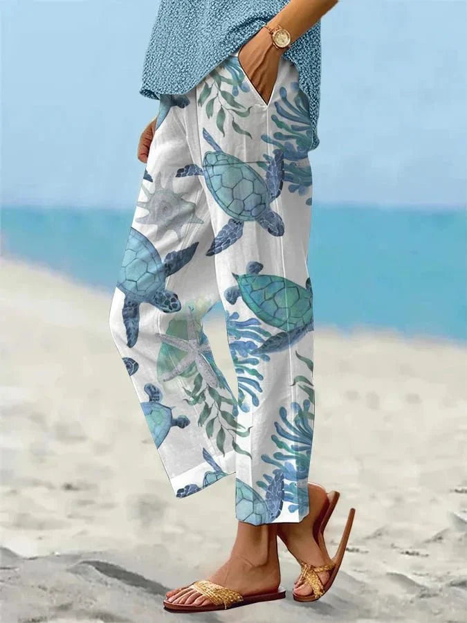 Corvessa | Relaxed Fit Printed Summer Pants