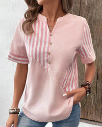 Lila | Women's Casual Striped Blouse with Short Sleeves