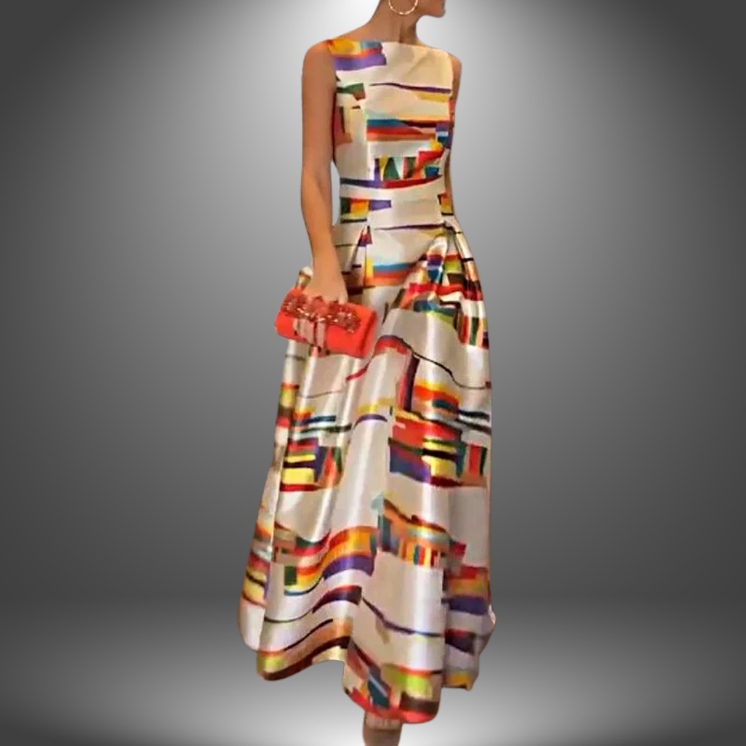 Amy | Women's Geometric Maxi Wedding Guest Dress