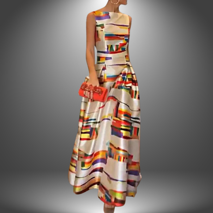 Amy | Women's Geometric Maxi Wedding Guest Dress