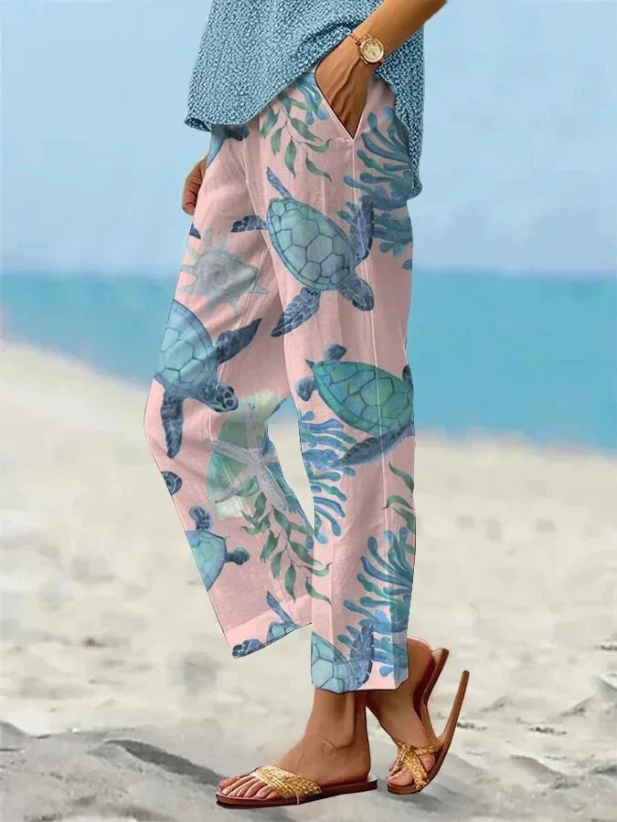 Corvessa | Relaxed Fit Printed Summer Pants