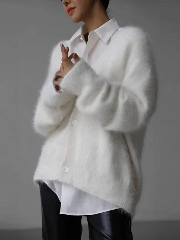 Peyton | Women’s Elegant Fluffy V-Neck Cardigan