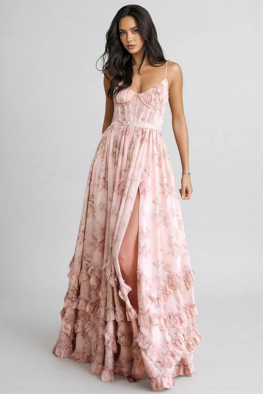 Nova | Women's Floral Maxi Dress with Side Slit