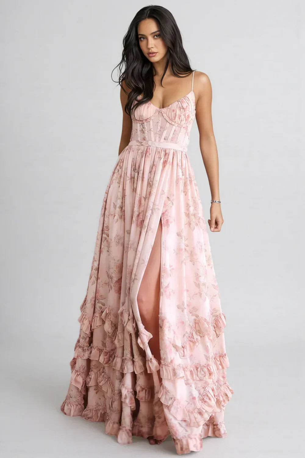 Nova | Women's Floral Maxi Dress with Side Slit