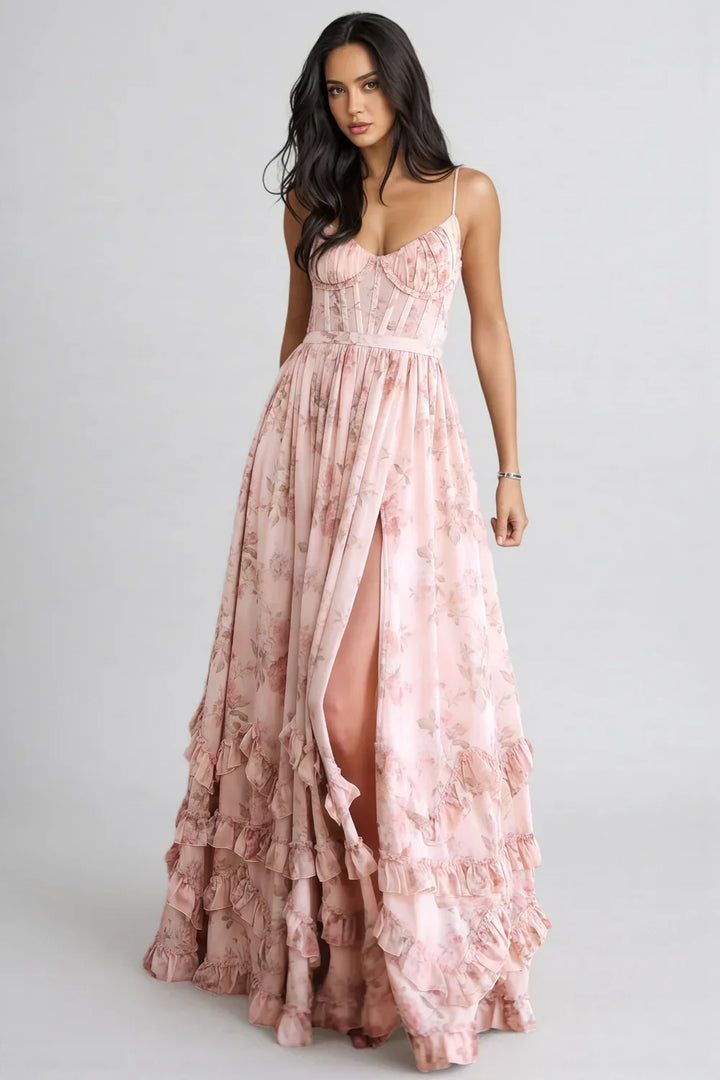 Nova | Women's Floral Maxi Dress with Side Slit