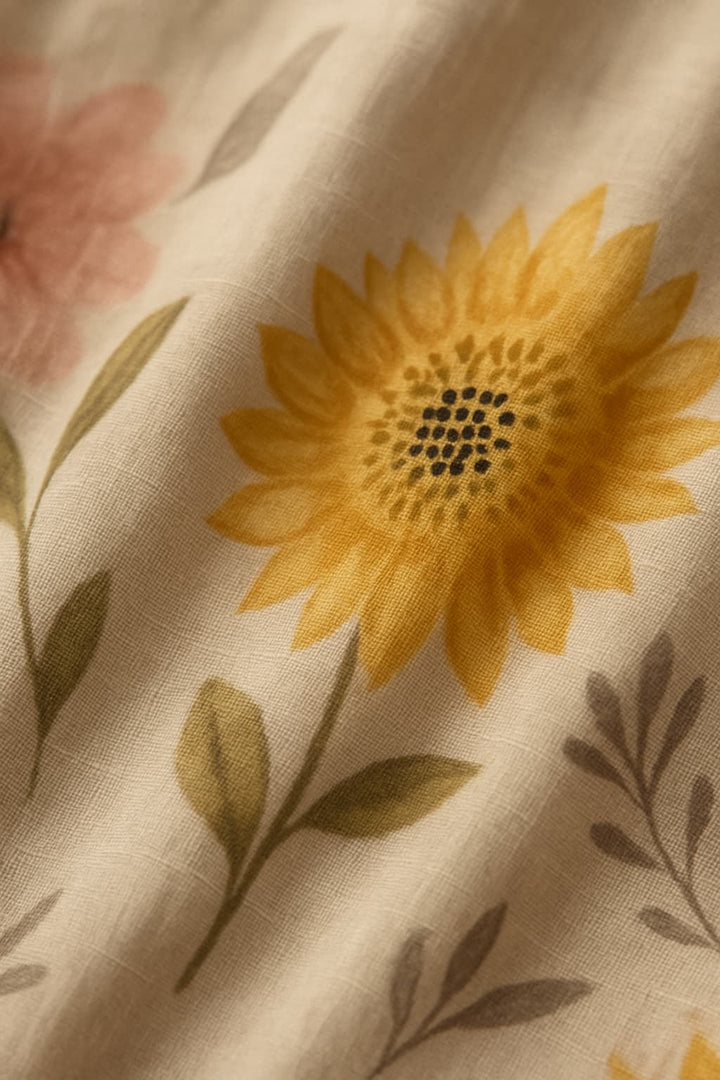 ALA™ FLORAL MIDI DRESS WITH PUFF SLEEVES