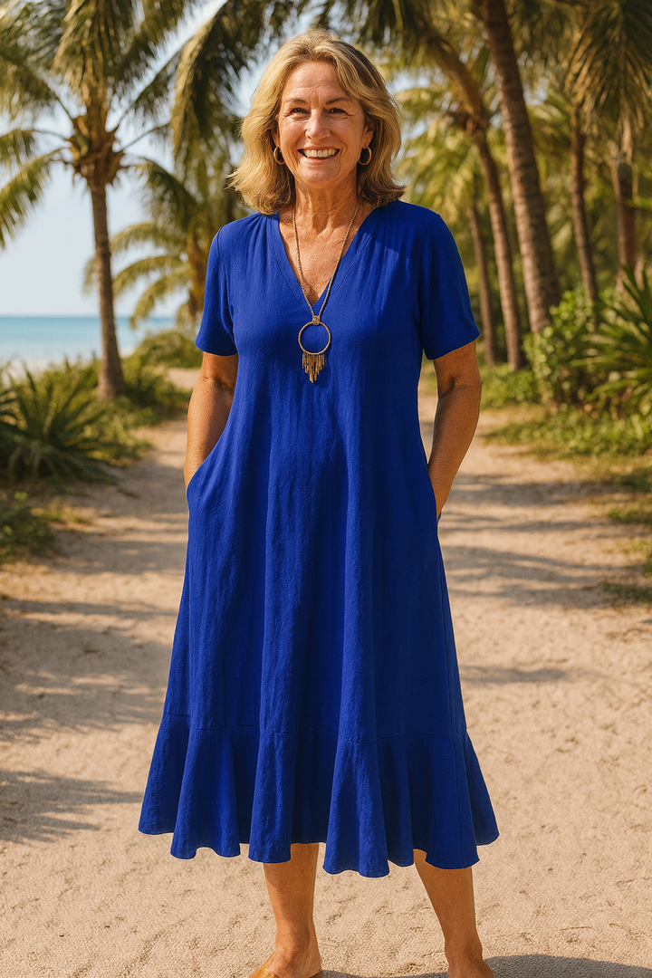 MARINA™ FLOWEASE MIDI DRESS