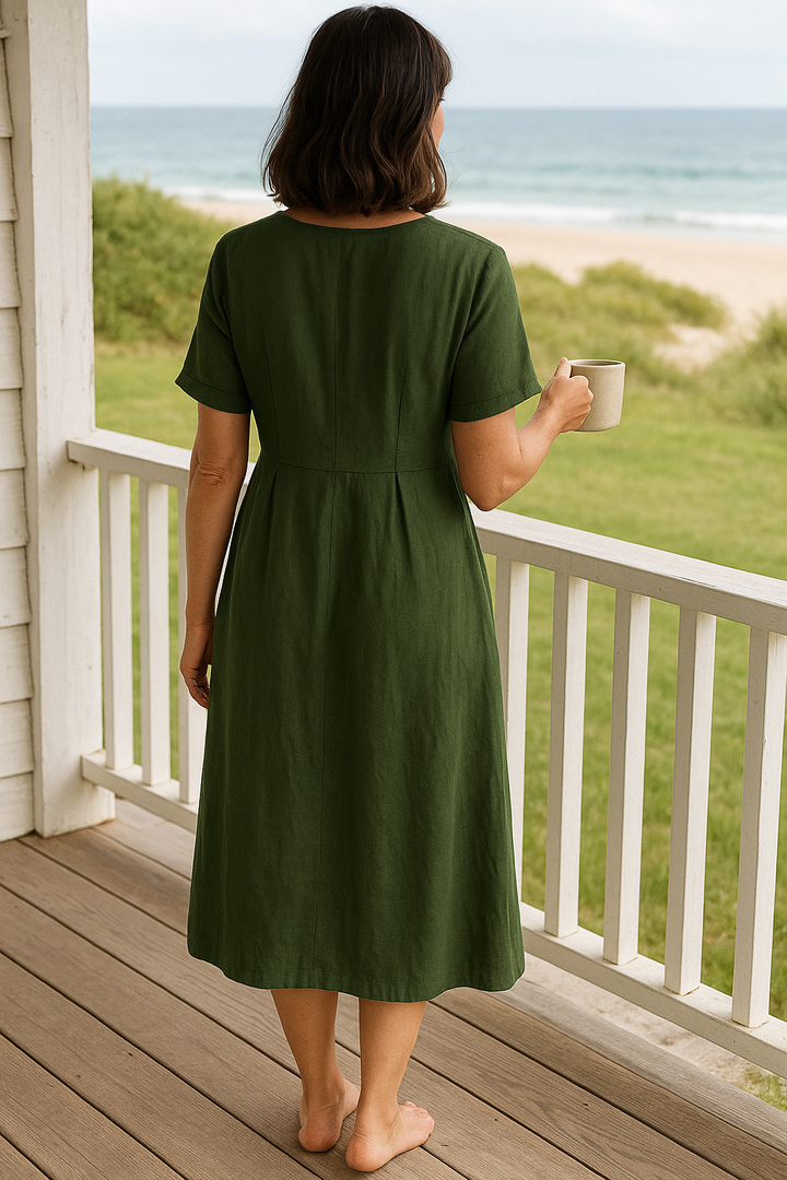 Lena | Everyday Cotton-Linen Midi Dress