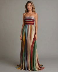 Evie | Women’s Elegant Colorful Pleated Maxi Dress