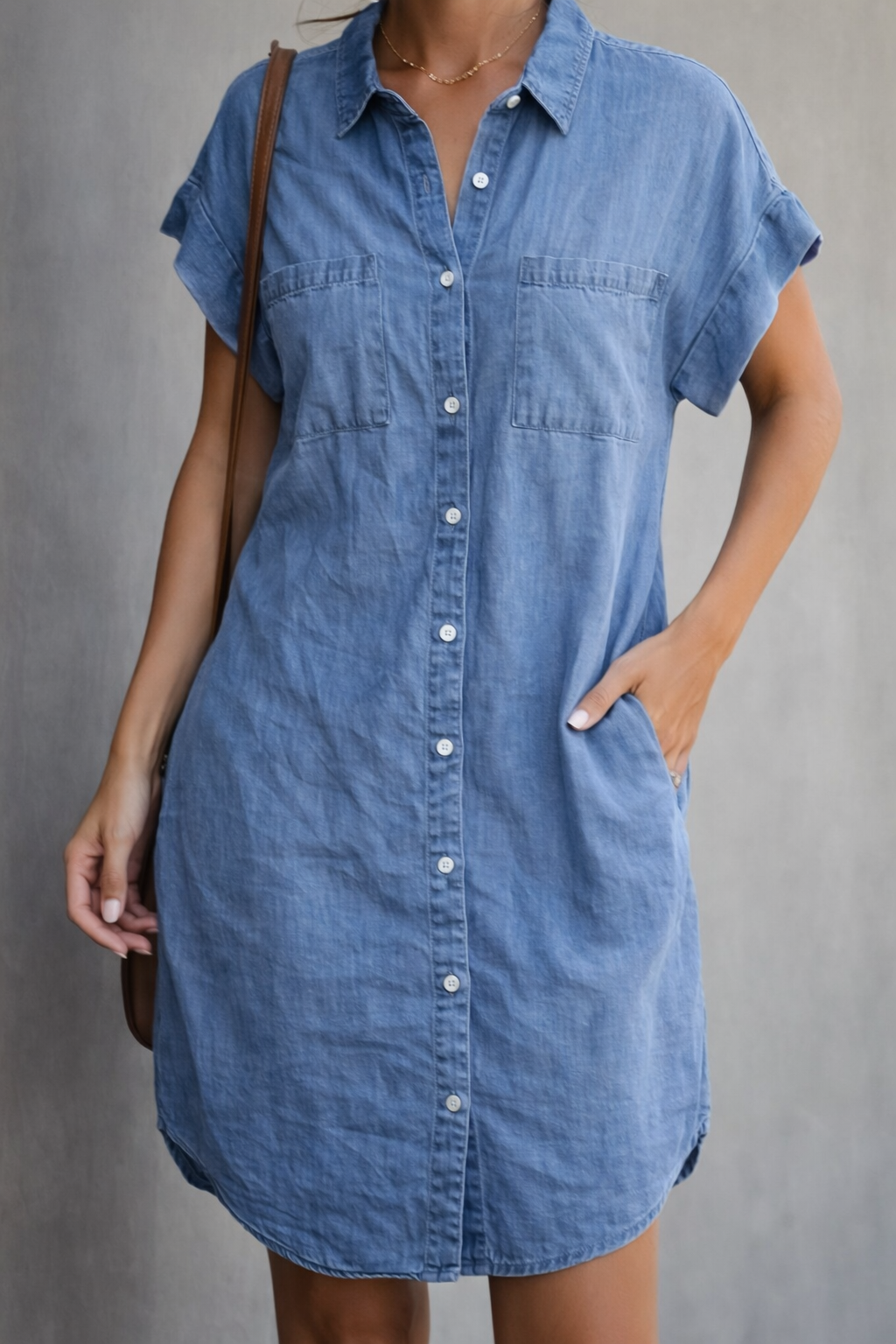 Agata | Women's Casual Short-Sleeve Shirt Dress
