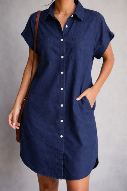 Agata | Women's Casual Short-Sleeve Shirt Dress