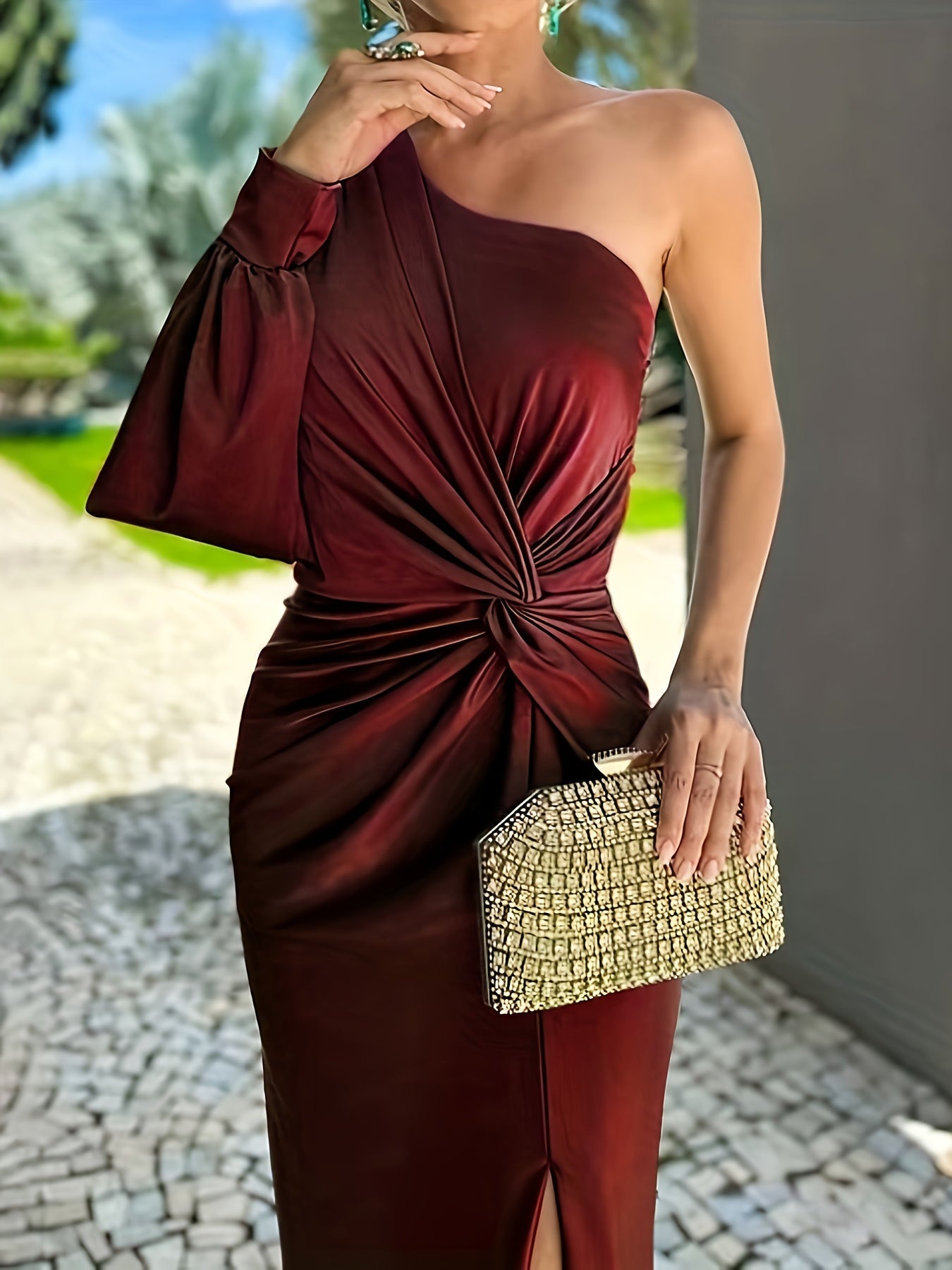 Elena | Women's Elegant One-Shoulder Wedding Guest Dress