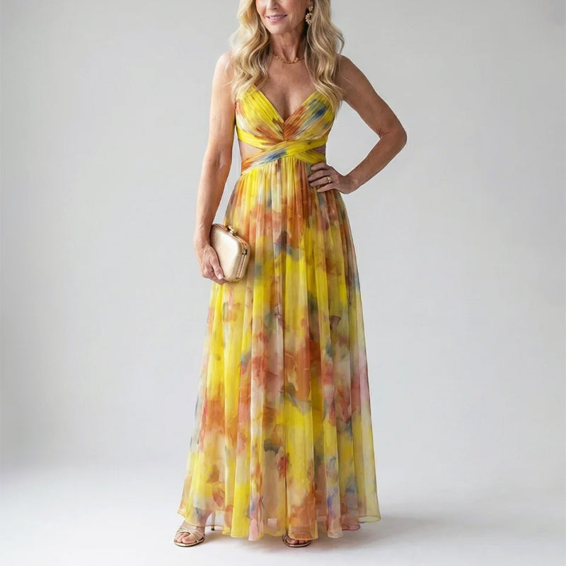 Lily | Women's  Evening Watercolor Long Maxi Dress