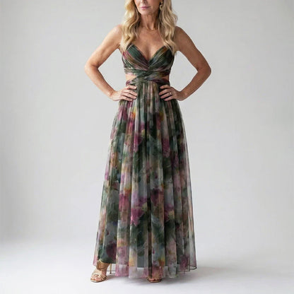 Lily | Women's  Evening Watercolor Long Maxi Dress