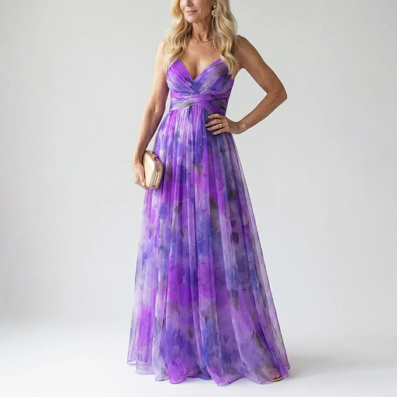 Lily | Women's  Evening Watercolor Long Maxi Dress