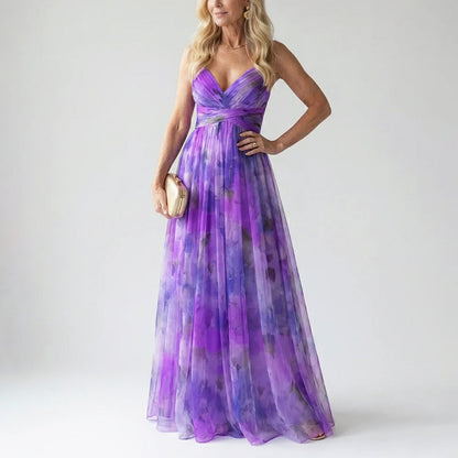 Lily | Women's  Evening Watercolor Long Maxi Dress