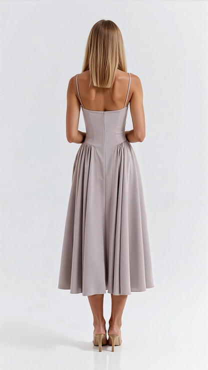 Madison | Women's Elegant A-Line Corset Midi Dress