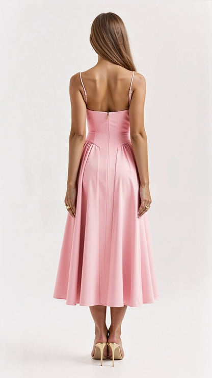 Madison | Women's Elegant A-Line Corset Midi Dress
