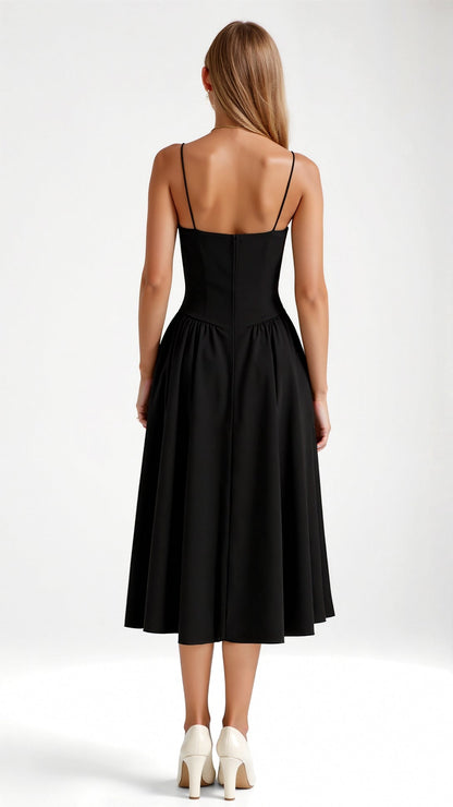Madison | Women's Elegant A-Line Corset Midi Dress