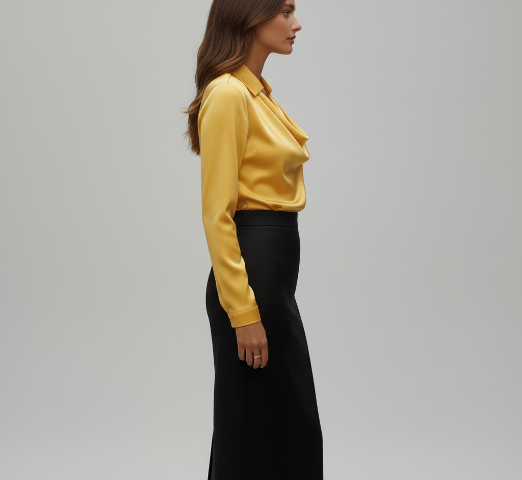 Greet | Women's Long Sleeve Soft-Collar Blouse