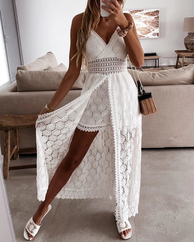 Emma | Women's Summer V-neck Boho Maxi Dress with Shorts