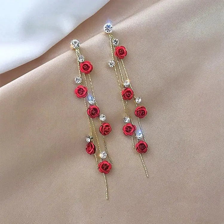 Rose Cascade Drop Earrings