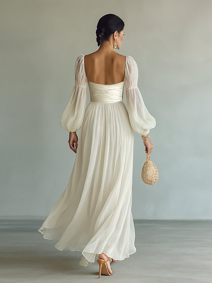 Serenity | Women's Elegant Square Neck Maxi Dress