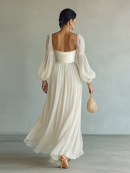 Serenity | Women's Elegant Square Neck Maxi Dress