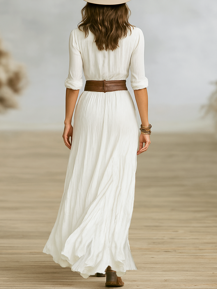 Alessandra | Women's Casual Belted Maxi Dress