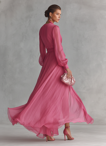 Scarlett | Women's Elegant Wrap Longsleeve Dress