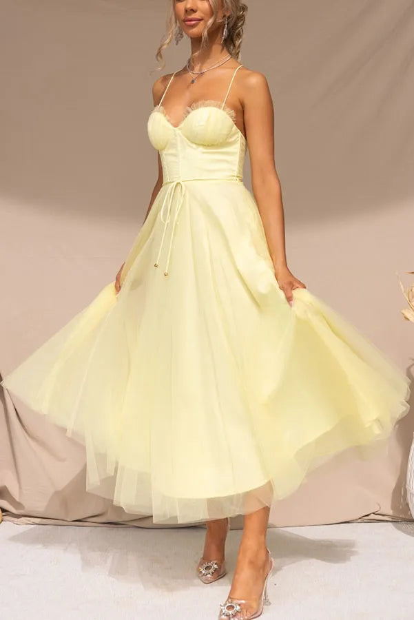 Zoe | Women's Elegant Spaghetti Strap Midi Dress