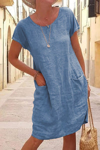 Kenzie | Women's Casual Round Neck Linen Dress