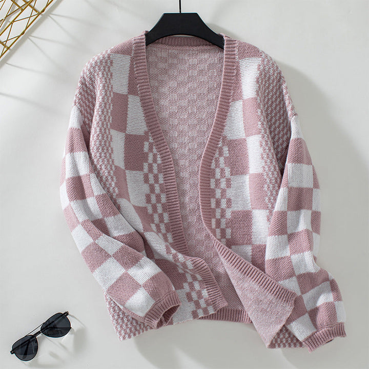 Gabriella | Women’s Comfort Check Pattern Cardigan