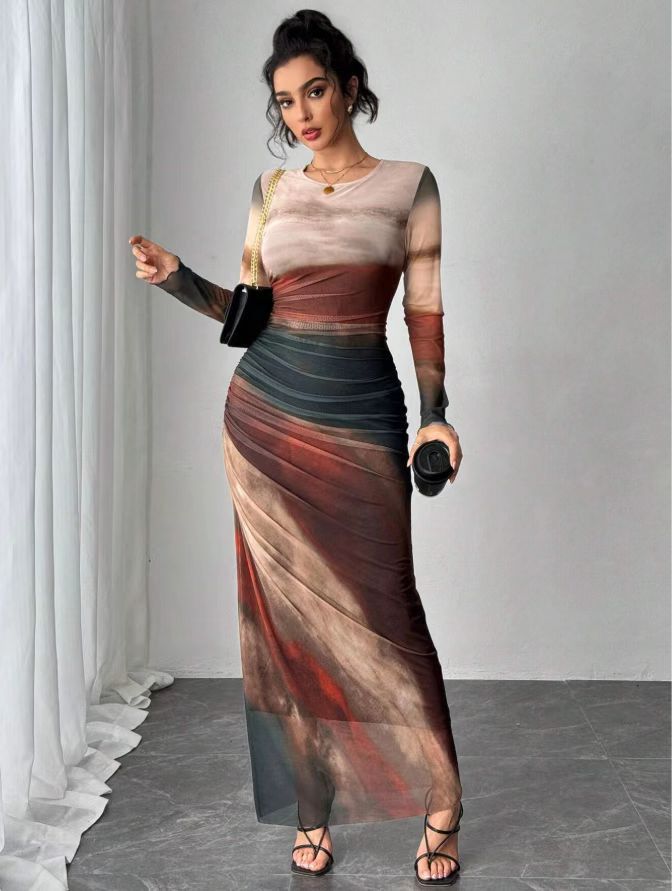 Tornila | Women's Bodycon Evening Dress with Sleeves
