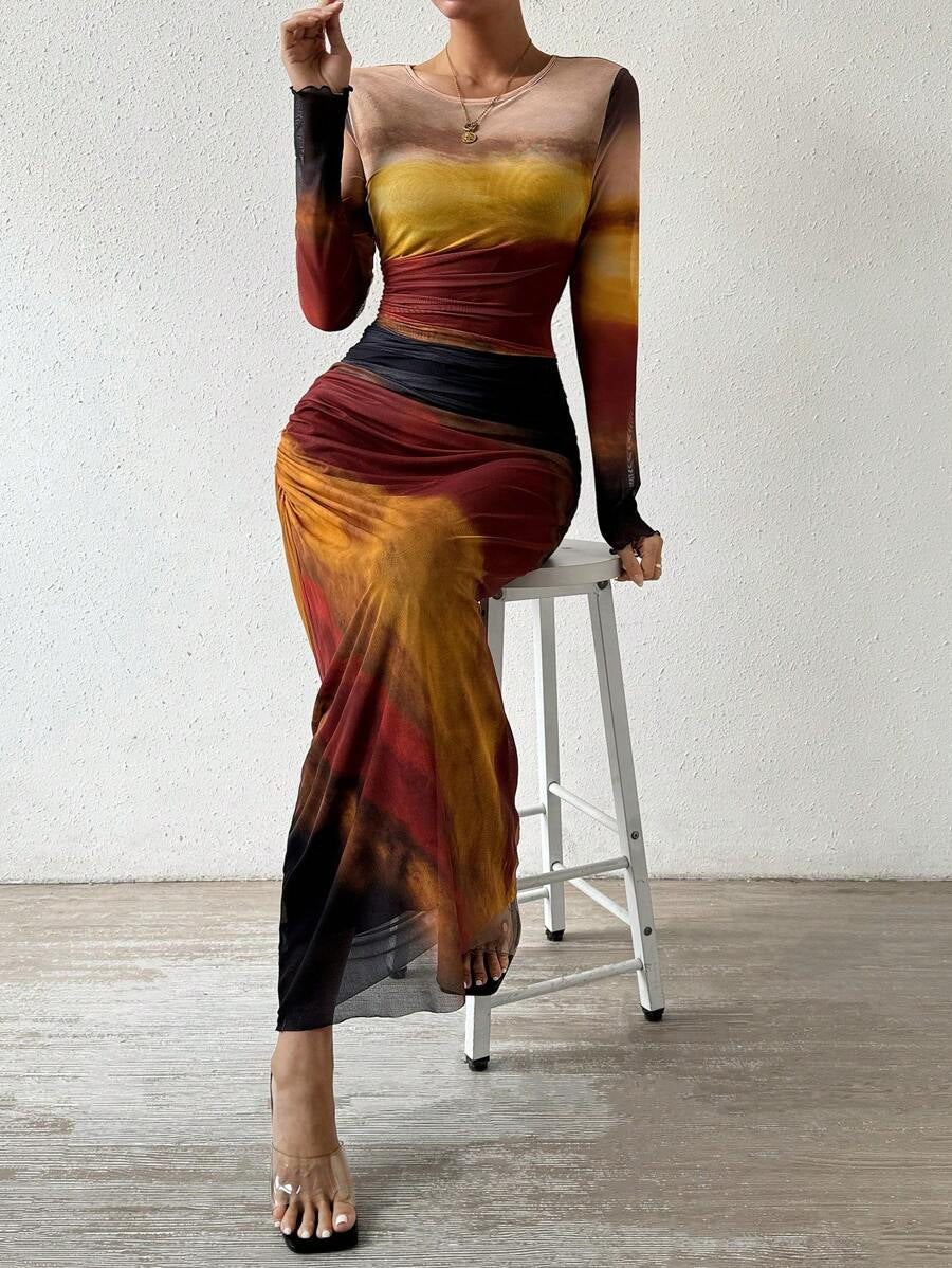 Tornila | Women's Bodycon Evening Dress with Sleeves