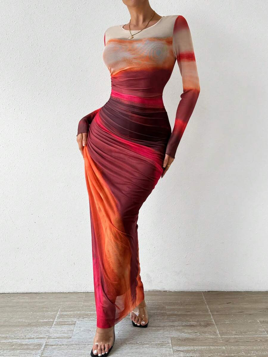 Tornila | Women's Bodycon Evening Dress with Sleeves