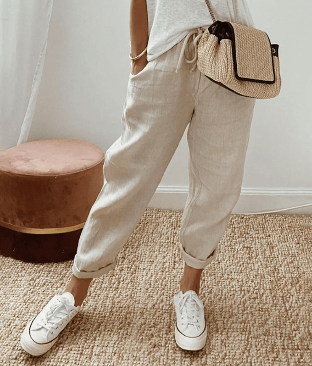 Virelisse | Casual Cropped Linen Pants