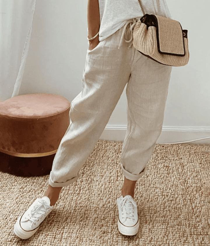 Virelisse | Casual Cropped Linen Pants