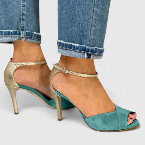 Madeline | Women's Elegant Open Toe Gold Heels