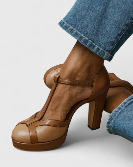 Isabella | Classic T-Strap Block Heels
