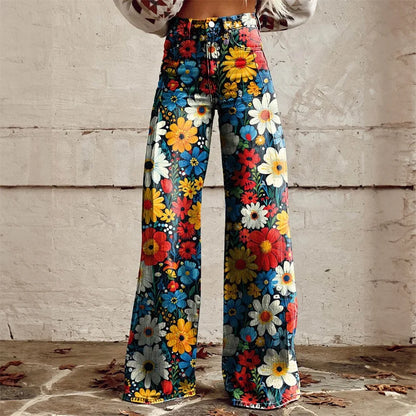 Celia | Women's High Waist Flared Wide Leg Jeans