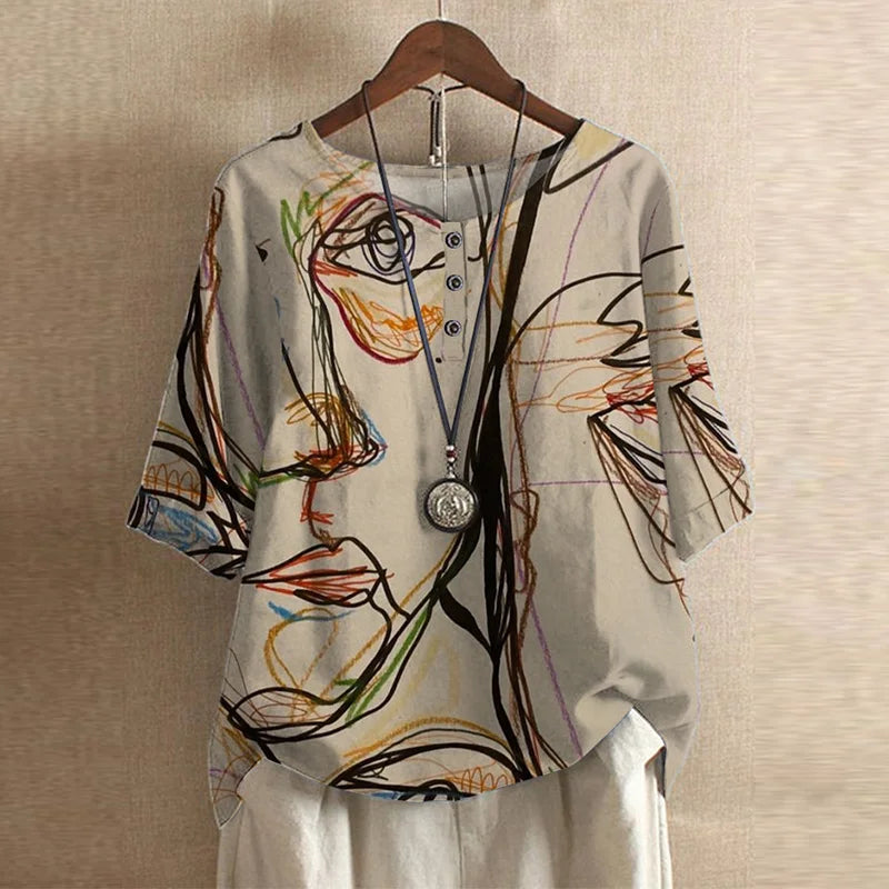 Anya | Women's Retro Button-Front Casual Blouse