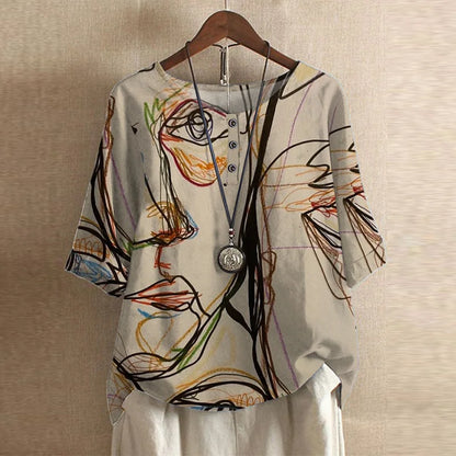 Anya | Women's Retro Button-Front Casual Blouse